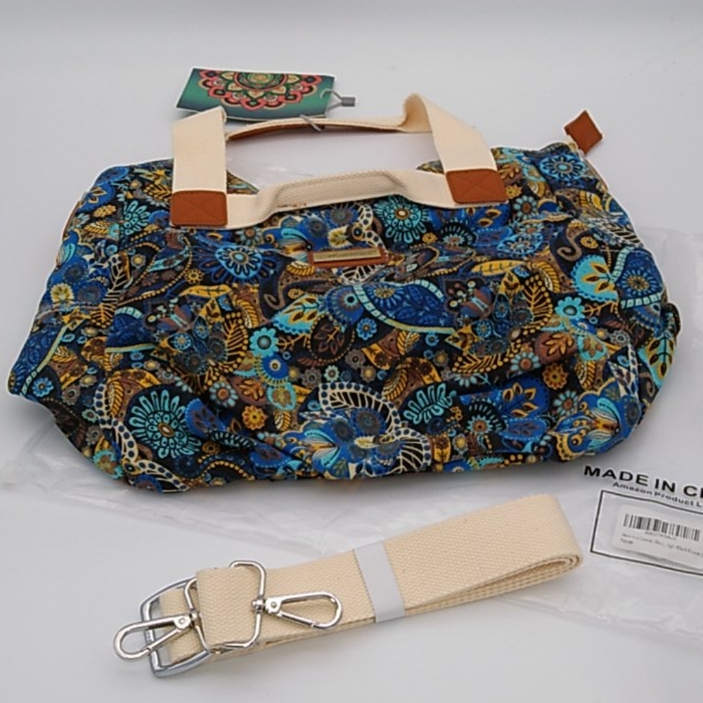 Floral Canvas Shoulder Tote Bag Purse
